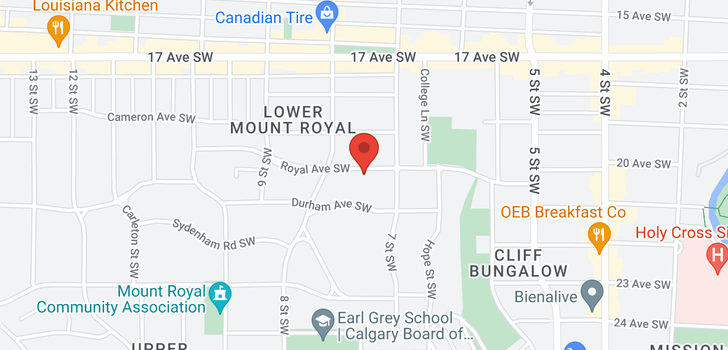map of 505 823 Royal Avenue SW